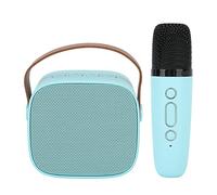 Shanrya Mini Karaoke Machine, Stable Transfer Mini Karaoke Speaker Pairing Long Battery Life with Wireless Microphone for Voice (Blue)