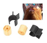Shanrya Mustache Styling Template, Eco-friendly Mustache Shaping Template Men Safe Black Handlebar Moustache Training Wheel, Husband for Father(default)