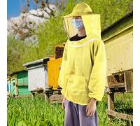 Shanrya Professional Ultra-thin Beekeeping Jacket, Beekeeping Suit, Breathable Adult bee Keeper Commercial Beekeepers Backyard For Beginner(yellow)