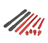 Shanrya RC Shell Columns, Lightweight Aluminum Alloy RC Car Mount Post Carbon Fiber Plate for SCX10 for 90046(red)