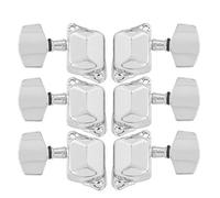 Shanrya Semi-Closed Guitar Tuning Keys, String Tuning Key, Delicate And Glossy Appearance Rust-Proof Metal Structure for Folk Guitar Instrument Lovers(Silver)