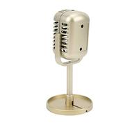 Shanrya Singing Prop Mic, Prop Microphone for Singing Microphone Prop Microphone with 1 X Base Pad Replacement for Prop Microphone for Replacement for Decorations(gold)