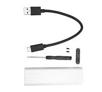 Shanrya SSD Case, M.2 Enclosure Computer Hard Drive Enclosure B-Key/B+M-Key External Hard Drive Enclosure Aluminum Alloy Enclosure for XP/7/8 (Silver)