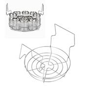 Shanrya Stainless Steel Flat Canning Rack, Water Bath Canner Rack Anti Rust Anti Scalding Foldable Contoured Steel Handles Canning Rack for Hold 8 Mason Jars of 16 Fluid Ounces