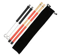 Shanrya with Plush Bag Jazz Drum Stick, Metal Percussion Accessories, Drum Stick Brush Set, for Home Instrument Music Lovers Beginner