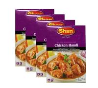 Shan's Chicken Handi Recipe and Seasoning Mix Spice Powder for Juicy chicken in creamy tomato sauce No preservative and No Artificial food color Pakistan Origin 50g (Pack of 4)
