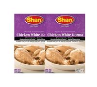 Shan's Chicken White Korma Recipe and Seasoning Mix Spice Powder for Tender Chicken in white onion and youghurt sauce No preservative and No Artificial food color Pakistan Origin 50g (Pack of 2)