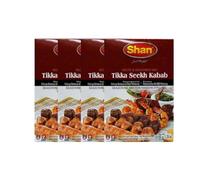 Shan's Tikka Seekh Kabab Receipe & Seasoning Mix for Pakistani Style BBQ No Preservative & Food Color Authentic and Delicious taste 50g (Pack of 4)