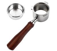 ShanSon Espresso 51mm Bottomless Portafilter with Stainless Steel 3 Ears Filter Basket,Natural Wood Handle，for De'Longhi La Specialista