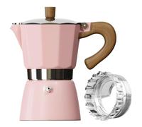 ShanSon Moka Pot Stovetop Espresso Maker 3 Cup 5 oz Italian Coffee Maker Manual Cuban Coffee Percolator Machine Italian Espresso Greca Coffee Maker for Cappuccino or Latte,Pink