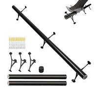 SHANTRA 6ft Bar Foot Rail Kit, 304 Stainless Steel Brushed Finish, Tubing Bar Foot Rail with Installation Accessories, Complete Undercounter Mount Hardware Kit Bar Foot Rest, Black