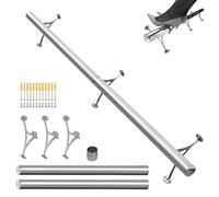 SHANTRA 6ft Bar Foot Rail Kit, 304 Stainless Steel Tube with Polished Finish & Brushed Brackets, Silvery Bar Foot Rest Rail, Foot Railing for Bar, Complete Undercounter Mount Hardware and Tubing