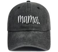 SHANVANKE Funny Mama Hat for Women, Adjustable Washed Cotton Embroidered Mom Baseball Cap, Black, One Size