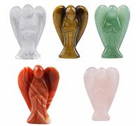 Shanxing 1.5" Crystal Guardian Angel Ornament Carved Pocket Stone Statue