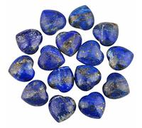 Shanxing 10pcs Natural Lapis Lazuli Mini Heart Crystals Set, Small Polished Blue Heart Stones for Arts and Crafts Healing Crystal Gifts Party Room Decor Pocket Love Heart Stone Gift for Women Girl
