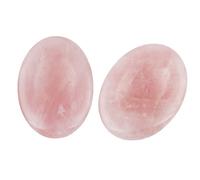 Shanxing Pack of 2 Natural Rose Quartz Thumb Worry Stones for Anxiety Stress Relief, Oval Pocket Palm Tumbled Stone Reiki Healing Pink Thumb Crystal Gift for Mum Women Chakra Meditation with Gift Box