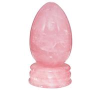Shanxing Rose Quartz Crystal Egg with Stand,Carved Stone for Crystals Healing Reiki Decoration