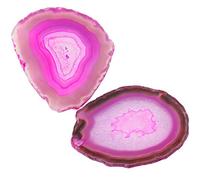 Shanxing Set of 2 Natural Agate Slice Geode Stone Coasters for Drinks