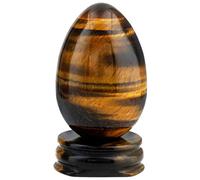 Shanxing Tiger's Eye Crystal Egg with Stand,Carved Stone for Crystals Healing Reiki Decoration
