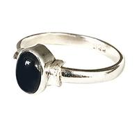 Shanya 925 Sterling Silver Ethnic Ring Black Onyx. Stone size is 5 X 7 mm. Handcrafted Jewellery - Beautiful Gift. UK Size K.