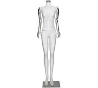 SHANYAYALI A Standing Human Retail Mannequins with Height of 66 92 Inches Velvet Torso Detachable and Rotatable Arms Mannequin(White)