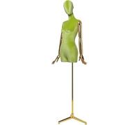 SHANYAYALI Female Mannequin Velvet Torso The Golden Plated Arm Can Rotate Suitable For Clothing Store Windows Shops(Green)