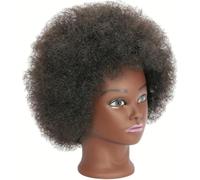 SHANYAYALI Real Human Hair Mannequin Head for Hairdresser Practice Afro Cosmetology Manikin Doll Styling