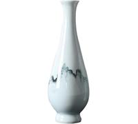 SHANYAYALI Vase Hand-Painted Shadow Green Ceramic Small with Dried Flowers Ornaments Retro Tea Ceremony Spare Parts Chinese Decoration-High:18.5cm