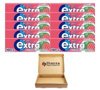 SHANZA DEPARTMENTAL'S Extra Watermelon Flavour Sugar-Free Chewing Gum 10 Pieces, 14g - Refreshing Sugarfree Gum with Sweeteners (10 Packs)