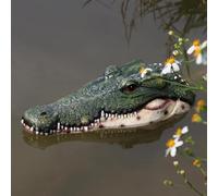 SHAODIE 12.6in Realistic Floating Alligator Head Decoy for Ponds & Pools - Premium Quality Crocodile Decor, Duck Deterrent, Garden & Yard Animal Protector, Lifelike Predator Replica