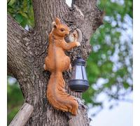 SHAODIE 14in Big Squirrel Solar Squirrel Sculpture Decoration Resin Outdoor Garden Decoration, Suitable for Outdoor Garden Decoration, Suitable for Ladies, Mothers, Grandma Gifts