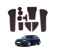 SHAOHAO For Audi A1 GB Sportback 2019-2023 2024 2025 UK Car Rubber Mats Centre Console Non-Slip Mats Drink Holder Mat, Door Slot Mat Storage Box Non-Slip Mat Car Accessories audi A1 Sportback Red