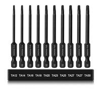 SHAOHUA Triangle Screwdriver Set, 10Pcs S2 Steel Triangle Screwdriver Bits Sizes TA12, TA14, TA16, TA18, TA20, TA23, TA25, TA27*2, TA30, 1/4’’Hex Triangle Bit Set, 2.5in Length Triangular Screwdrivers