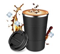shaohui Travel Mugs,Insulated Coffee Cup with Leakproof Lid,Reusable Coffee Cups Travel, Double Walled Vacuum Stainless Steel Travel Coffee Mug for Hot & Cold Drinks (Black)