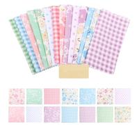 shaojian 126Pcs Quilting Fabric Bundles, Cotton Assorted Charm Pack for Quilting, 5x5 Inch Pre Cut Sewing Fabric Squares, Spring Floral Print Patchwork for Sewing DIY Craft(set 3)