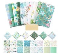 shaojian 126Pcs Quilting Fabric Bundles, Cotton Assorted Charm Pack for Quilting, 5x5 Inch Pre Cut Sewing Fabric Squares, Spring Floral Print Patchwork for Sewing DIY Craft(set 1)