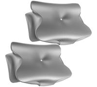 shaojian 2Pcs Smooth Satin Pillow Covers for Cervical Pillows, Comfortable Ergonomic Pillow Cover with Zipper for Bedroom, 24.8 x 16.7 x 5.4/3.5 inch, Machine Washable(grey)
