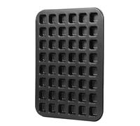 shaojian 48 Cavity Carbon Steel Mini Muffin Tray Nonstick Heavy Duty Small Square Cake Pan Mini Brownie Bite Baking Pan for Cheesecake Cake Party Supplies, 40.3x31.8x1.9cm