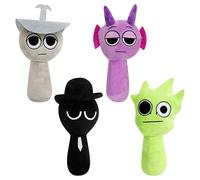 shaojian 4Pcs S-prunki Plushies, 9.45'' S-prunki Plush Toys for Games Fans, Funny Soft Stuffed Pillow Mini Figure Doll Halloween Christmas Birthday Gifts Home Decor for Adult Kids(Style 2)