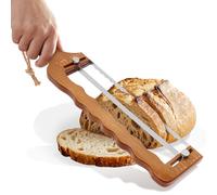 shaojian Adjustable Sourdough Bread Slicer with Thickness Guide & Stainless Steel Serrated Blade, Homemade Bread Knife Ambidextrous for Bagels Brioche, Ideal Gift for Home Bakers & Breads Lovers