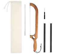 shaojian Bread Slicer for Homemade Breads, 41cm Bread Bow Cutter with Wooden Handle and Stainless Steel Replacement Blades, Sourdough Cutting Knife for Pastry Breads Baguettes(Set A)