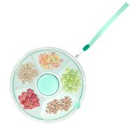 shaojian Kids Snack Spinner Toddler Spinner Snack Box with 5 Compartments and Lid 18cm Portable Divided Serving Tray Kids Food Container for Candy Nut Picnic Travel (green)