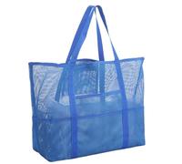 shaojian Portable Mesh Shower Bag with 8 Pockets and Handles Quick Dry Large Capacity Mesh Beach Bag Shower Caddy Tote for College Dorm Room Toiletry Bathroom Essentials Gym Travel Camp Beach(blue)