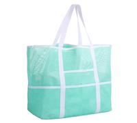shaojian Portable Mesh Shower Bag with 8 Pockets and Handles Quick Dry Large Capacity Mesh Beach Bag Shower Caddy Tote for College Dorm Room Toiletry Bathroom Essentials Gym Travel Camp Beach(green)