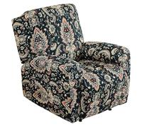 shaojian Recliner Chair Cover 4Pcs Full Wrap Printed Single Recliner Sofa Covers, Elastic Armchair Cover with Side Pocket for Electric Manual Recliners, Washable Protector for Pet Kids(C)