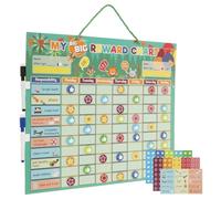 shaojian Reward Charts for Children Behaviour, Magnetic Kid Behavior Chore Chart Children Weekly Planner with 15 Magnetic Tasks and 140 Reward Stickers to Develop Responsibility and Good Habits
