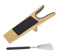 shaojian Wooden Boot Jack and Retractable Shoe Horn Set, Welly Boot Remover Puller with Mud Scraper for Men Women Easily without Bending Over