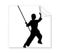 Shaolin Stick China Chinese Martial Art Kung Fu Monk Soldier Traditional Culture Illustration Pattern Glasses Cloth Cleaning Cloth Phone Screen Cleaner 5pcs