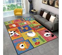 SHAOPENGA Abc Cartoon Alphabet Carpet Crawling Playroom Early Education Area Rug Carpet For Living Room Bedroom Non-Slip Mat 160x230cm
