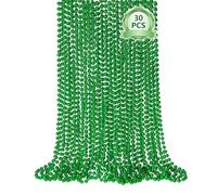 SHAOQINLIN 30 PCS St. Patricks Day Beads Necklace, 33" Green Mardi Gras Beads Christmas Necklaces Irish Saint Patrick’s Necklaces for St. Patricks Day Mardi Gras Parade Throws Birthday Party Favors